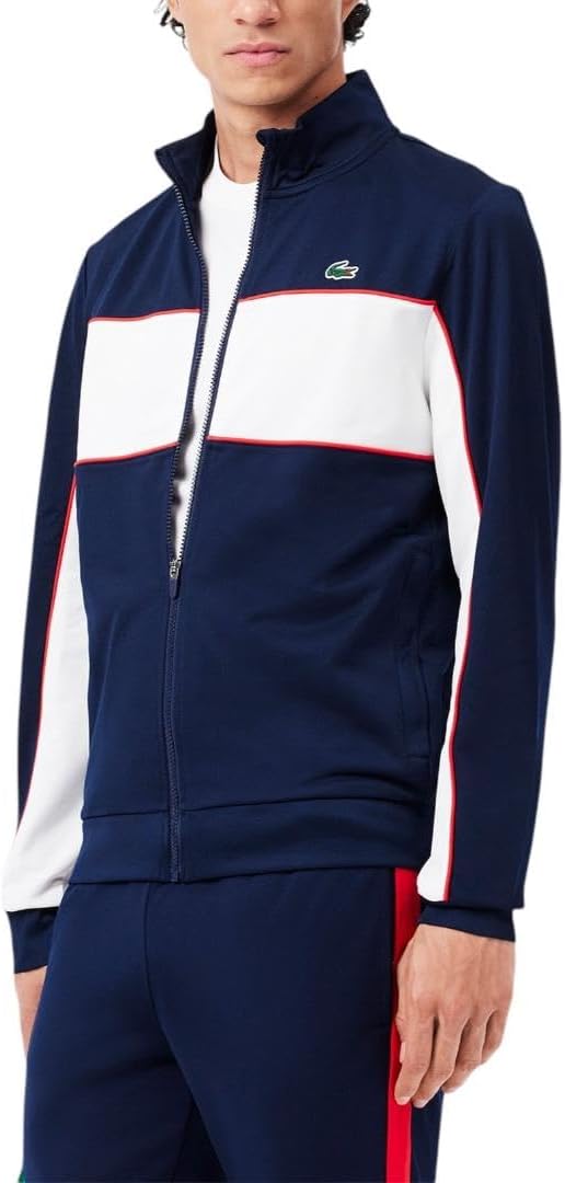 

Lacoste мужская спортивная толстовка с принтом и молнией, Navy Blue/White/Grenadine Red