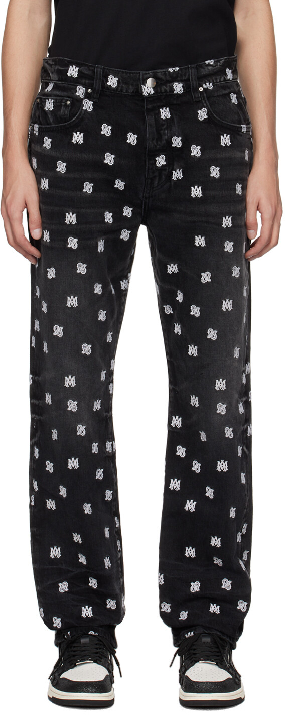 

AMIRI Черные джинсы с вышивкой