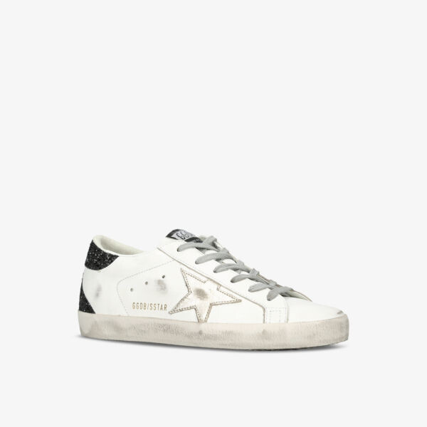 Кожаные низкие кеды Superstar 11538 с фирменной нашивкой Golden Goose, черный — фото 3