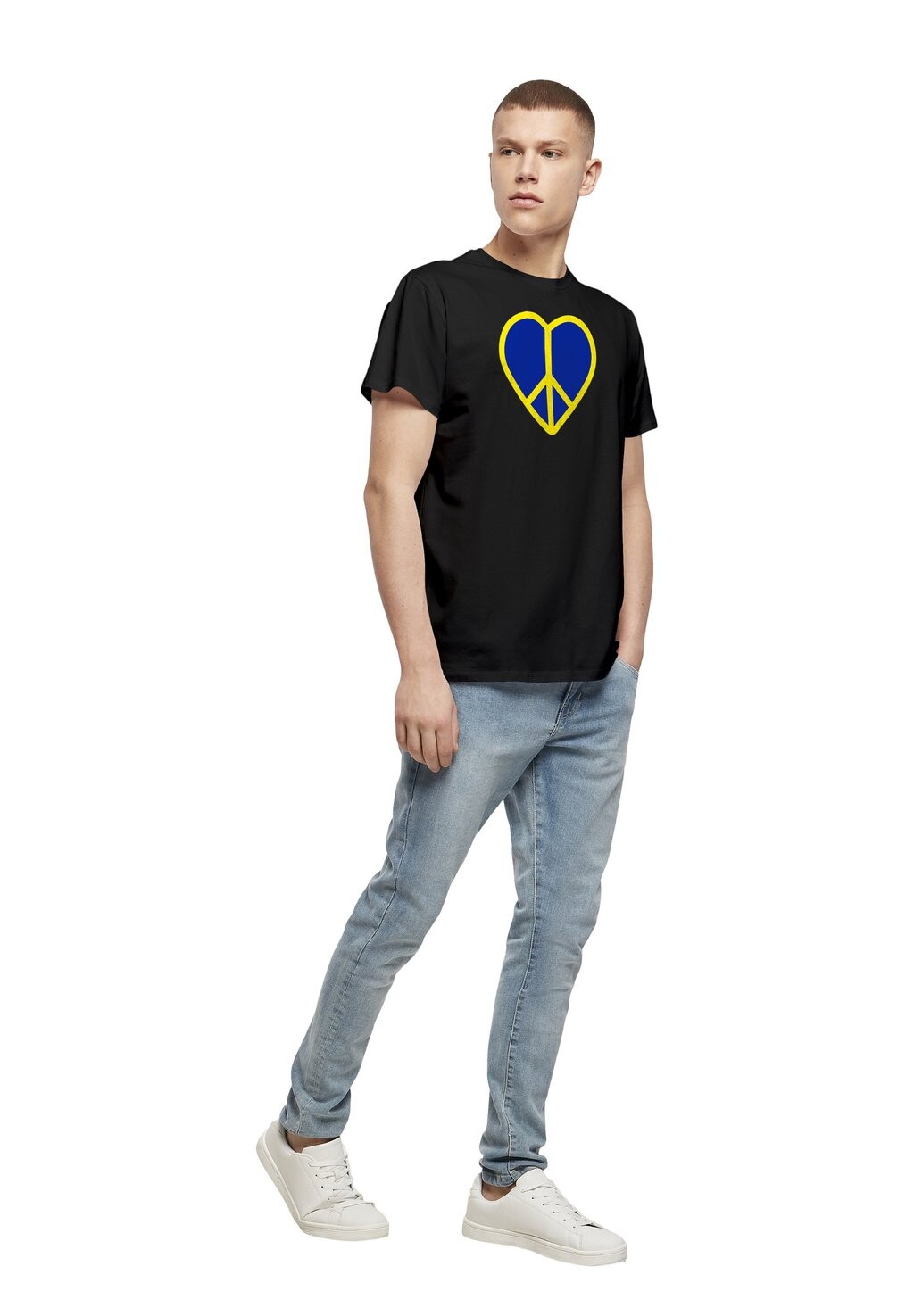 

Футболка с принтом PEACE HEART BASIC Merchcode, черный