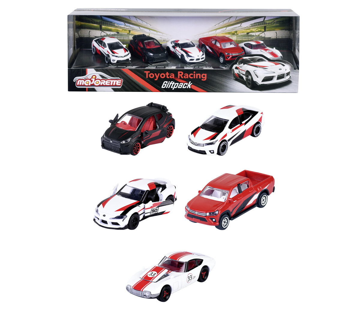 

MAJORETTE TOYOTA RACING ПОДАРОЧНЫЙ ПАКЕТ 5 шт. 1:64 212053189