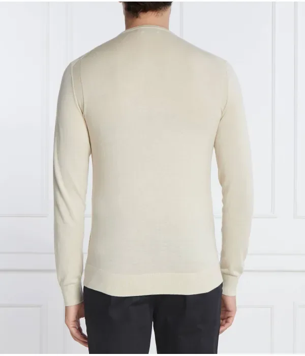 Свитер из шелковой смеси CN slim fit Calvin Klein, песочный — фото 4