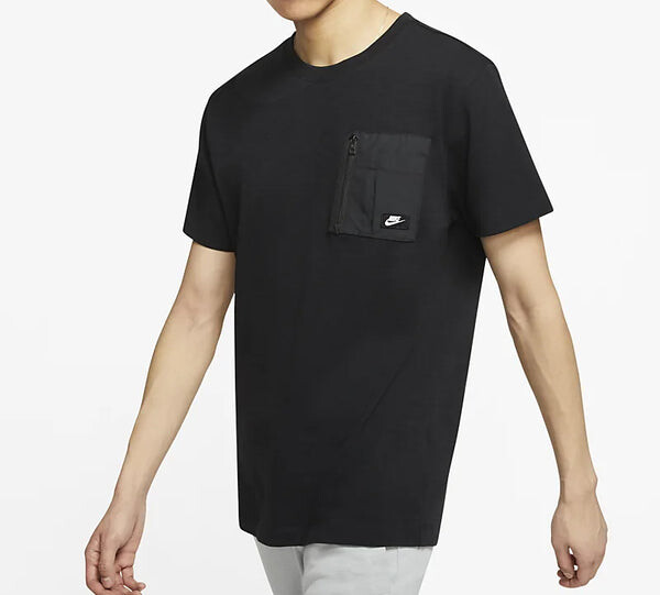 Футболка Nike Sportswear Zipper Pocket Short Sleeve Black, черный — фото 3