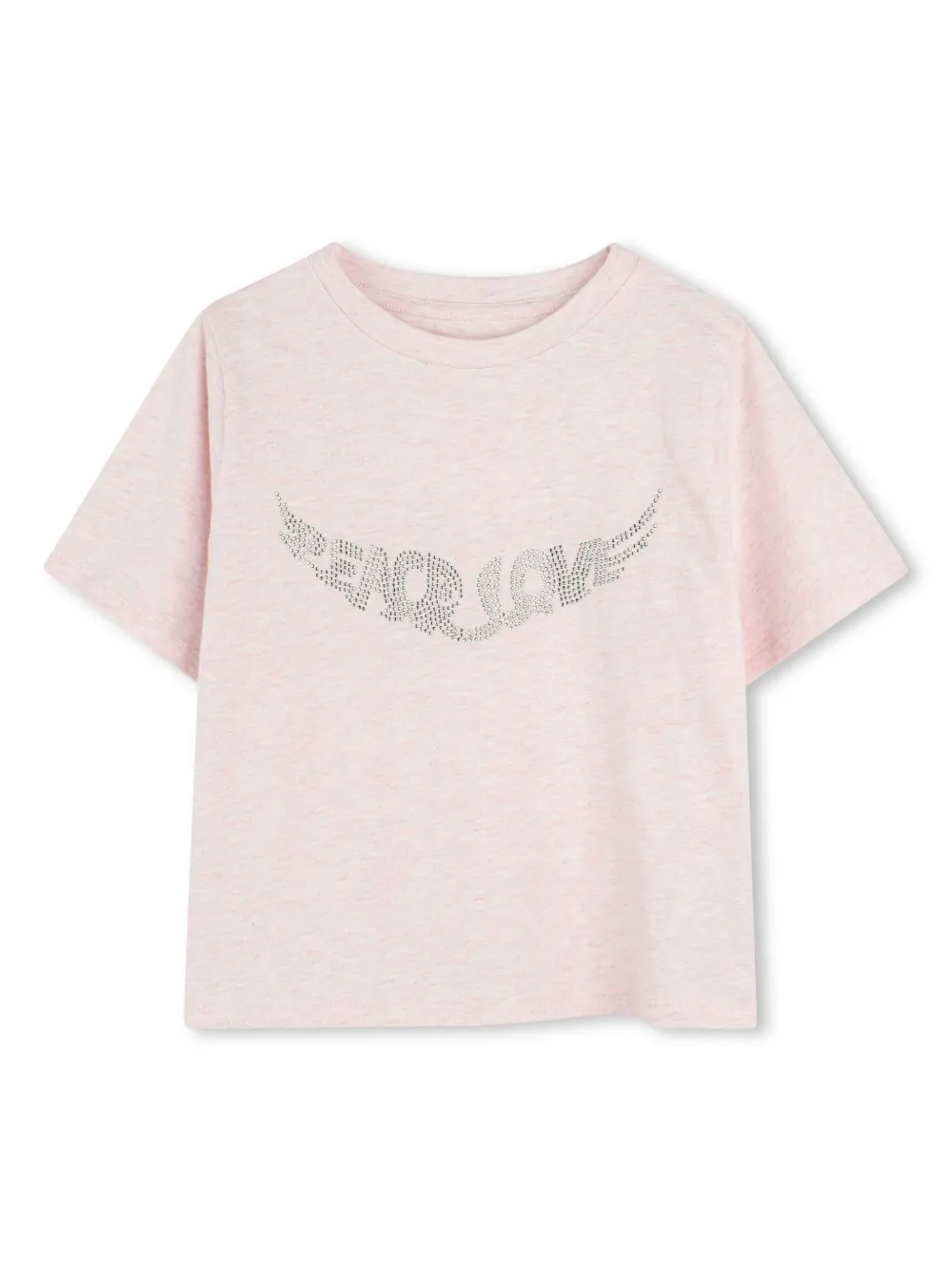 

Футболка со стразами Zadig & Voltaire Kids, розовый
