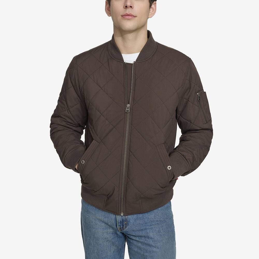 

Мужская стеганая куртка-бомбер Levi's Diamond, цвет Chocolate Brown