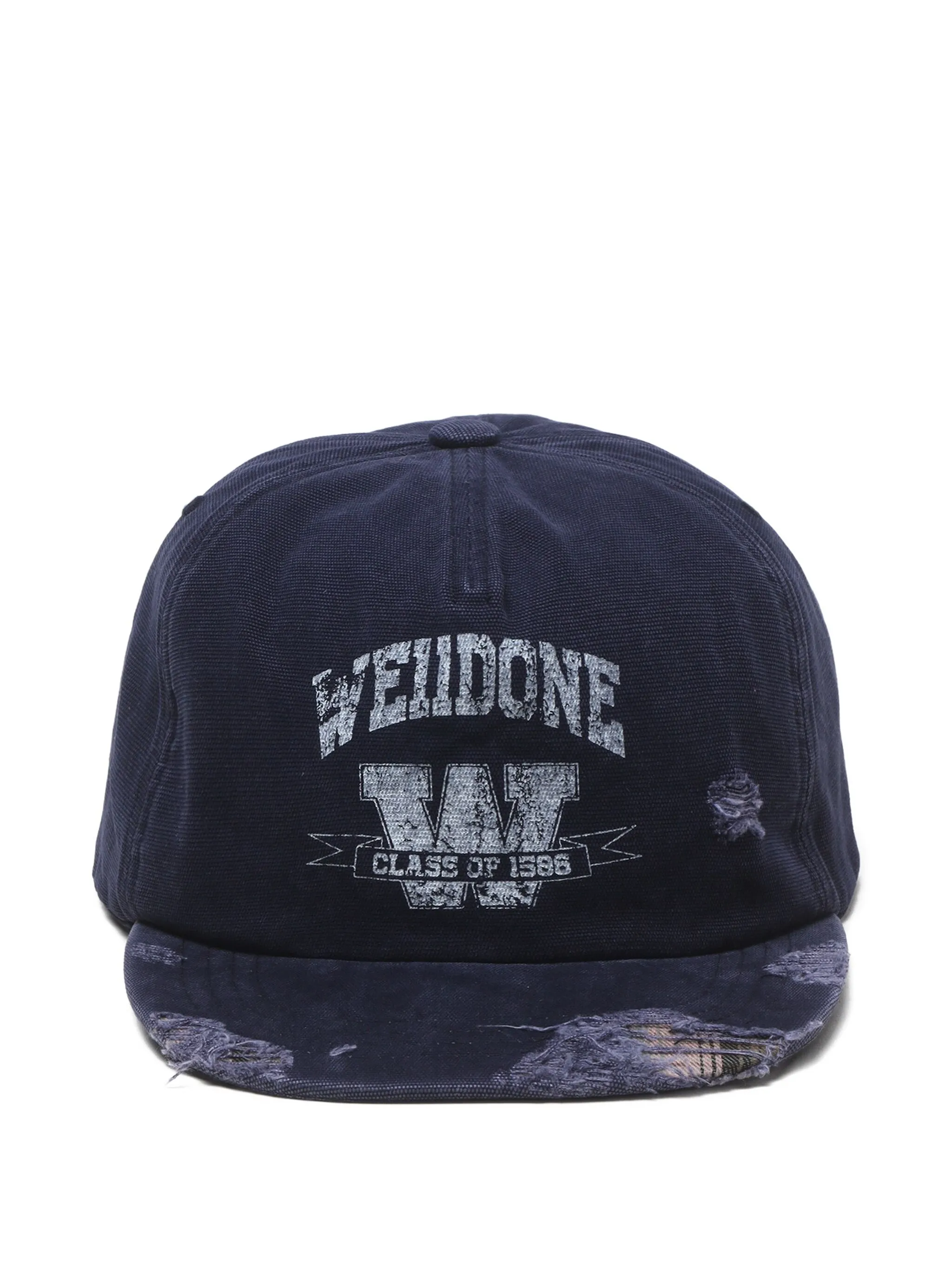 

Кепка с эффектом потертости и логотипом We11Done, синий