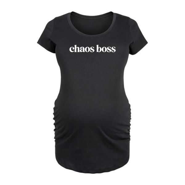 

Футболка с принтом «Maternity Chaos Boss» Unbranded, черный