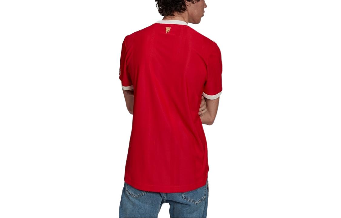 Футболка Men's adidas Alphabet Printing Short Sleeve Soccer/Football Jersey AU Player Edition Manchester United Home Red T-Shirt — фото 2