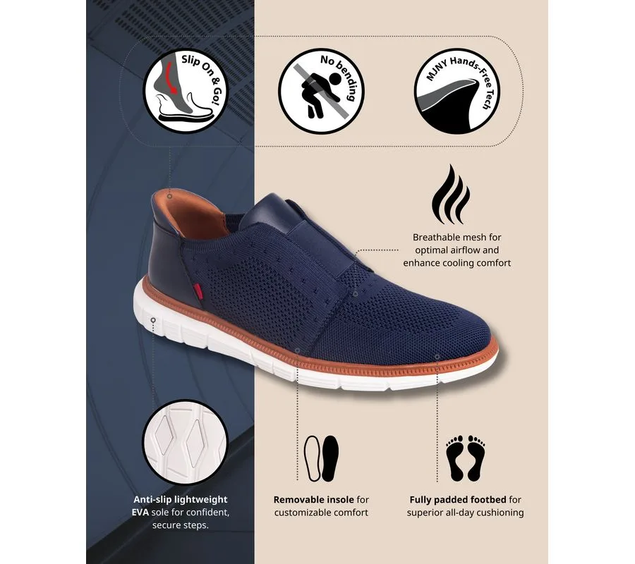 Мужские легкие сетчатые оксфорды South Street с технологией Hands-Free Slip On Marc Joseph New York, темно-синий — фото 4