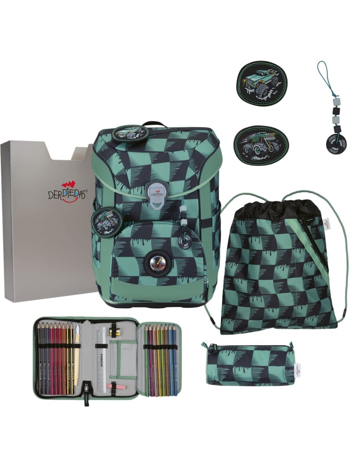 

Derdiedas 5-piece schoolbag set ErgoFlex Easy Superflash Super Truck in green