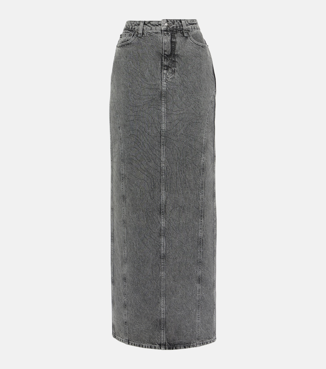 

Юбка макси из денима с декором Rotate, Grey Denim