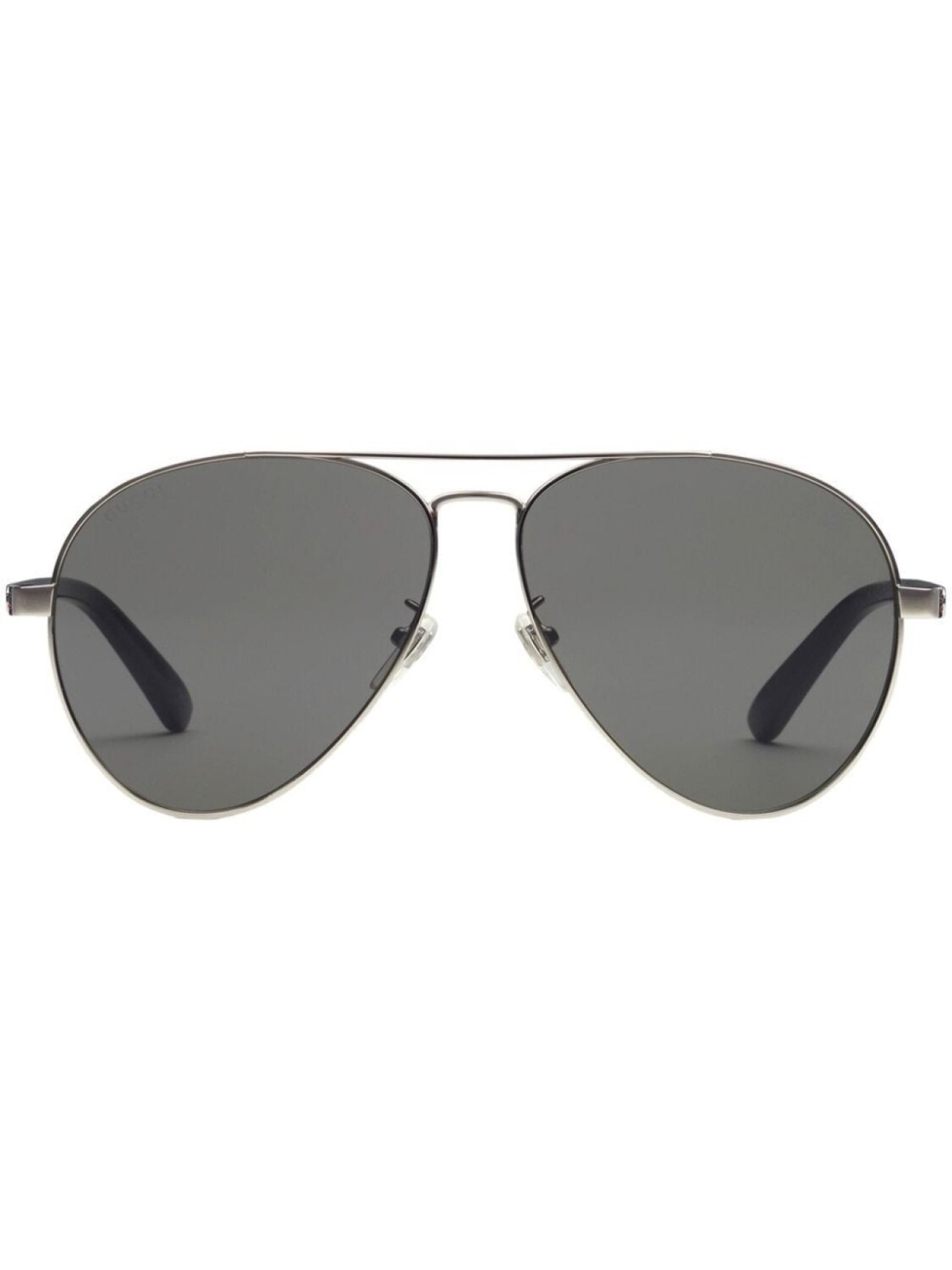 

Gucci Eyewear солнцезащитные очки-пилоты с узором в полоску, серебристый