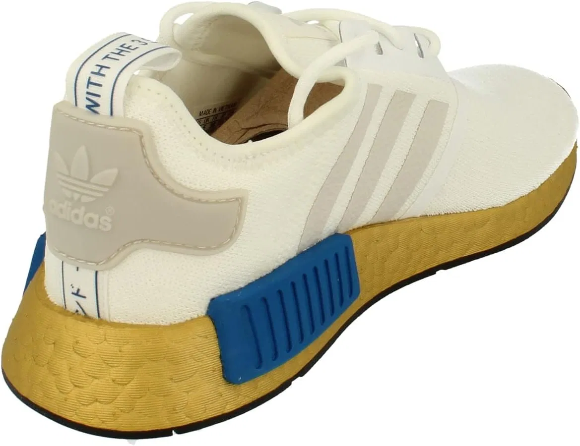 Мужские кроссовки Adidas NMD_r1, белый/синий/золотой — фото 3