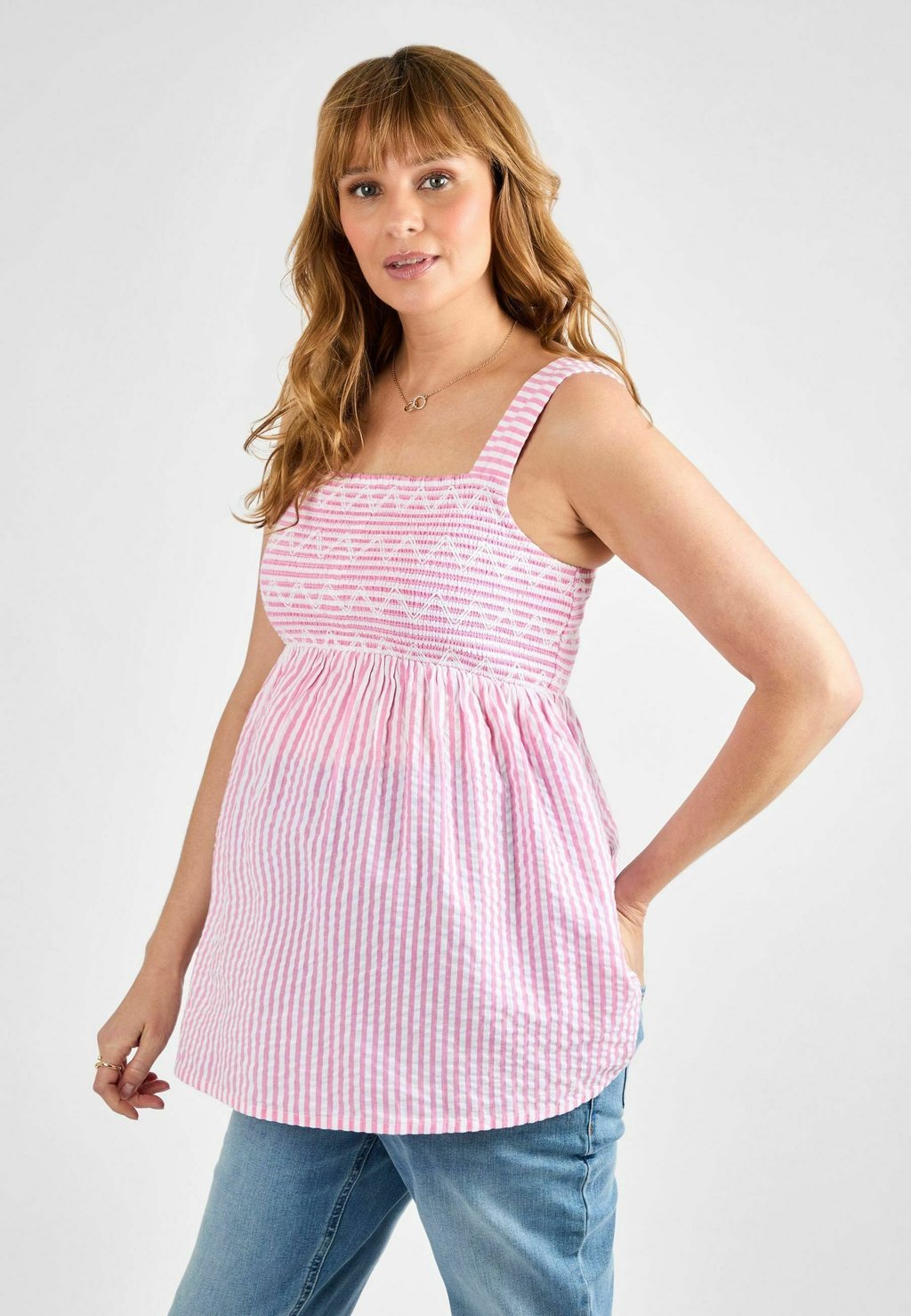 

Топ MATERNITY FIT - STRIPE SHIRRED - Blouse JoJo Maman Bébé, розовый