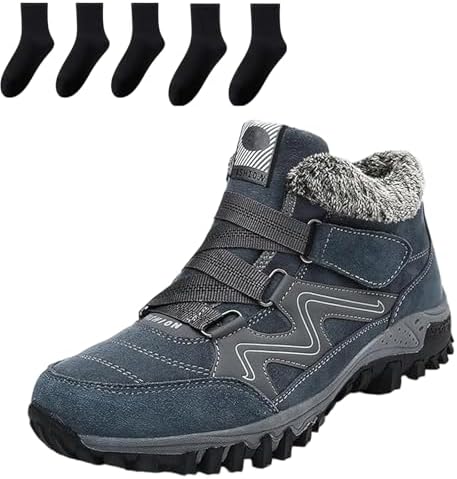 

Зимние теплые ботинки, ортопедические сапоги, зимние водонепроницаемые ботинки с противоскользящей подошвой Generic, синий