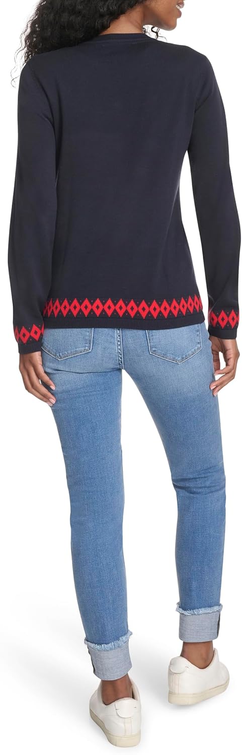 Женский повседневный свитер Tommy Hilfiger с круглым вырезом, Sky Captain — фото 3