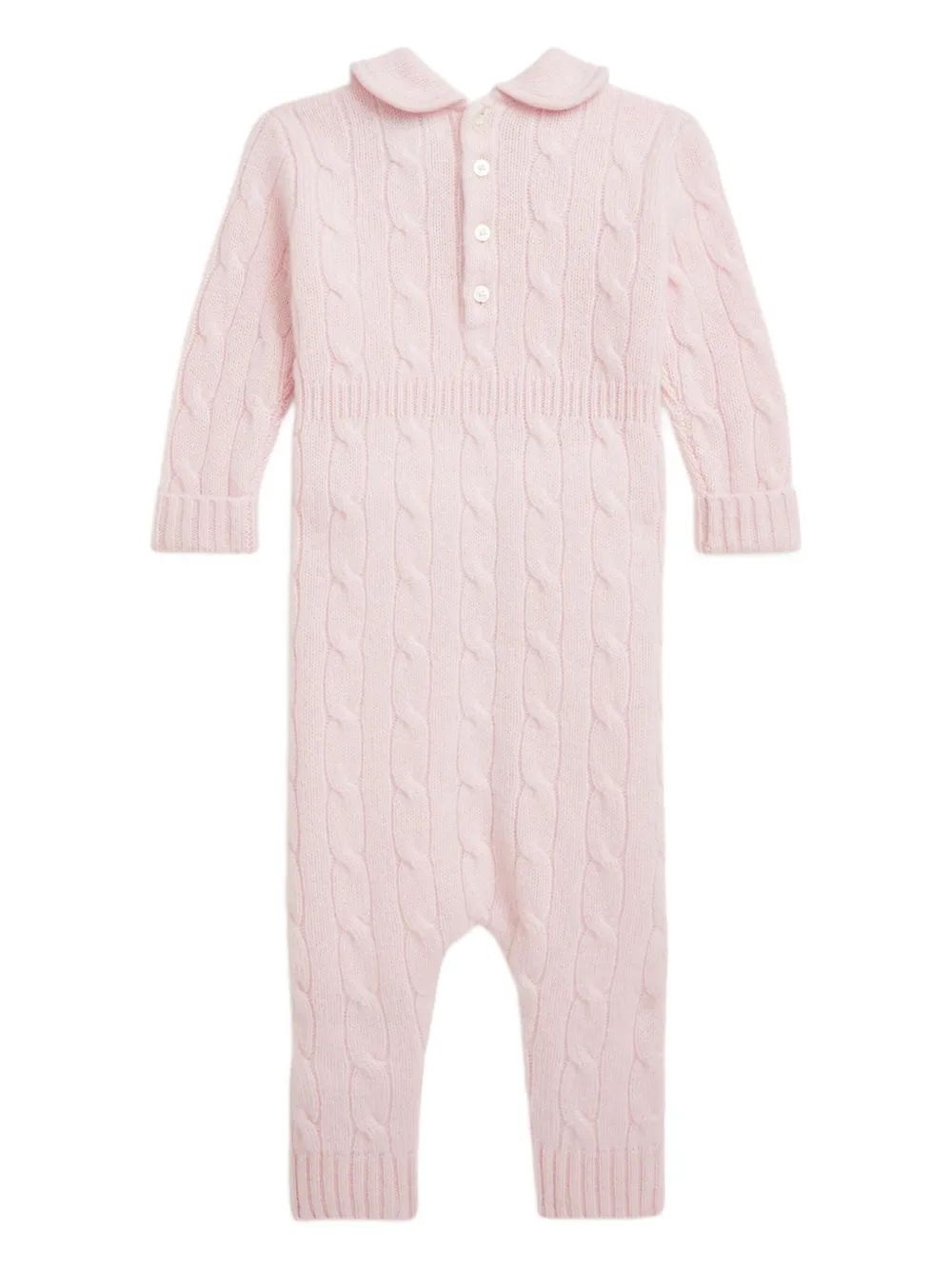 Кашемировый джемпер фактурной вязки Polo Ralph Lauren Kids, розовый — фото 2