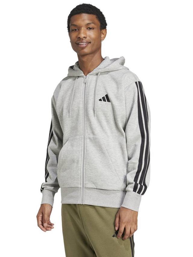 

Флисовая толстовка с капюшоном Essential с тремя полосками adidas, Grey Heather/Black