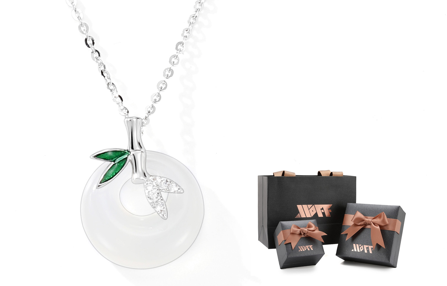 

Халцедоновое нефритовое ожерелье для женщин XXOFF, серебристо-белый