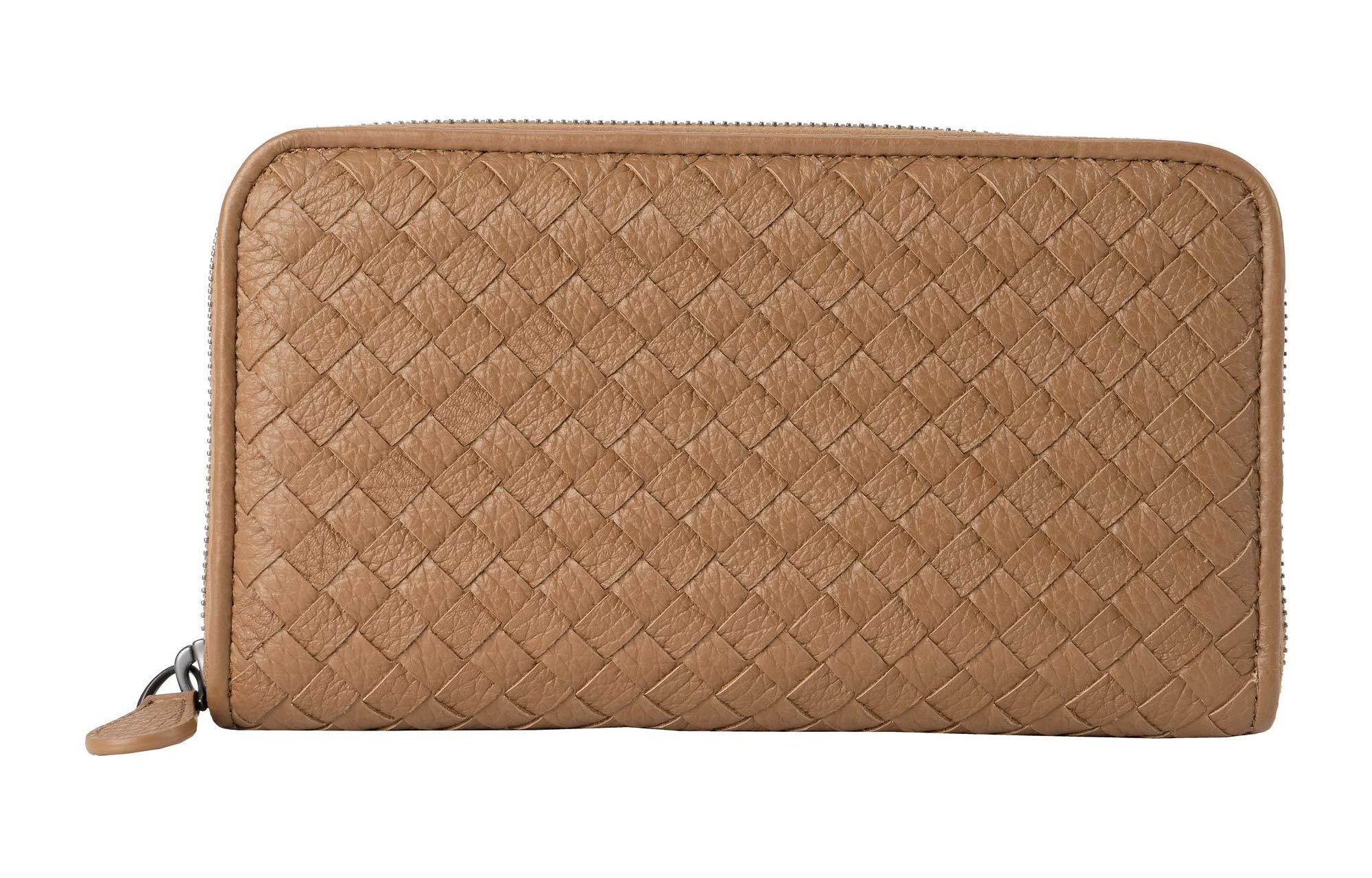 

Bottega Veneta Женская клатч из коровьей кожи цвета хаки