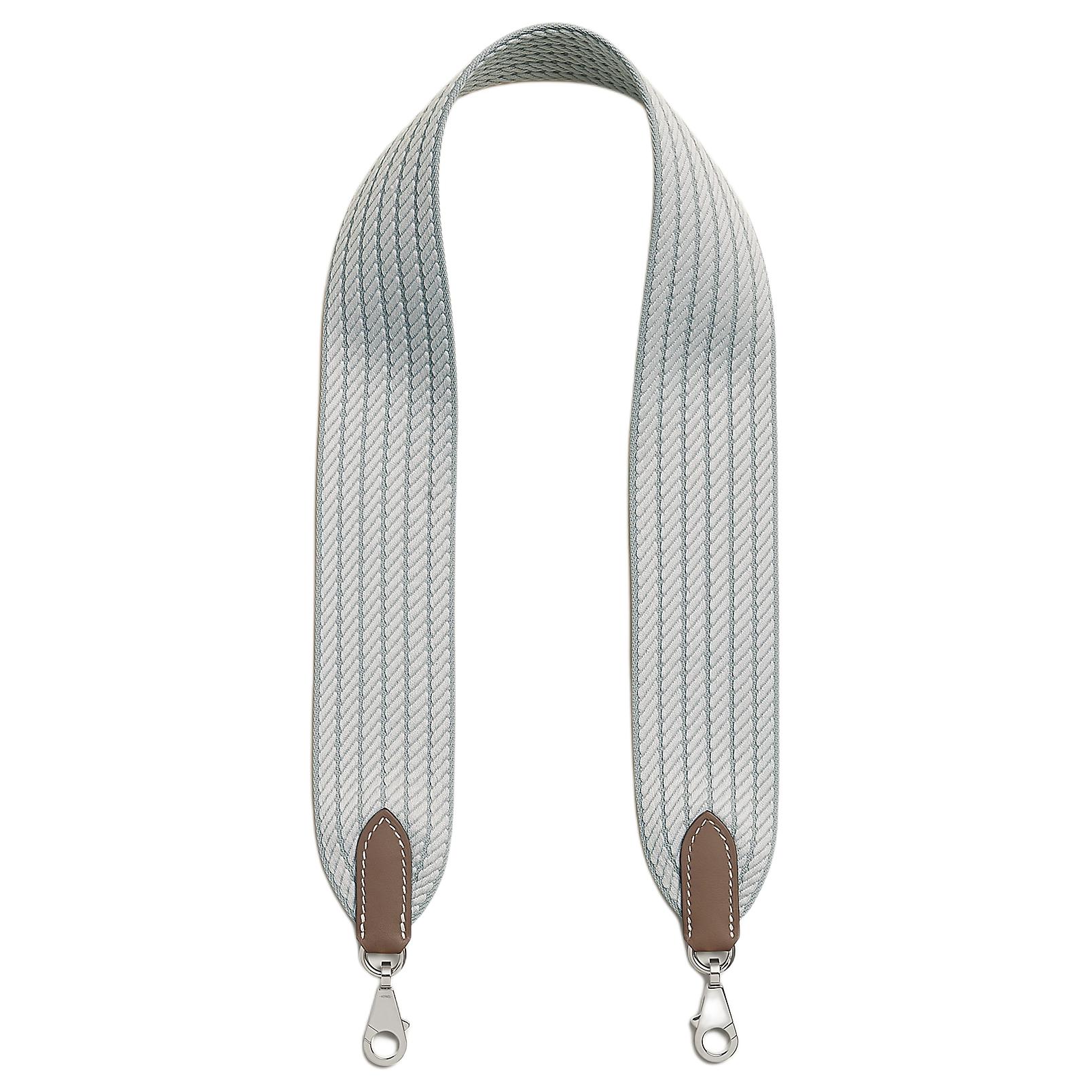 

HERMES Шнур холщовый с ремнем из телячьей кожи унисекс ледниково-голубой и светло-серый и слоновая кость