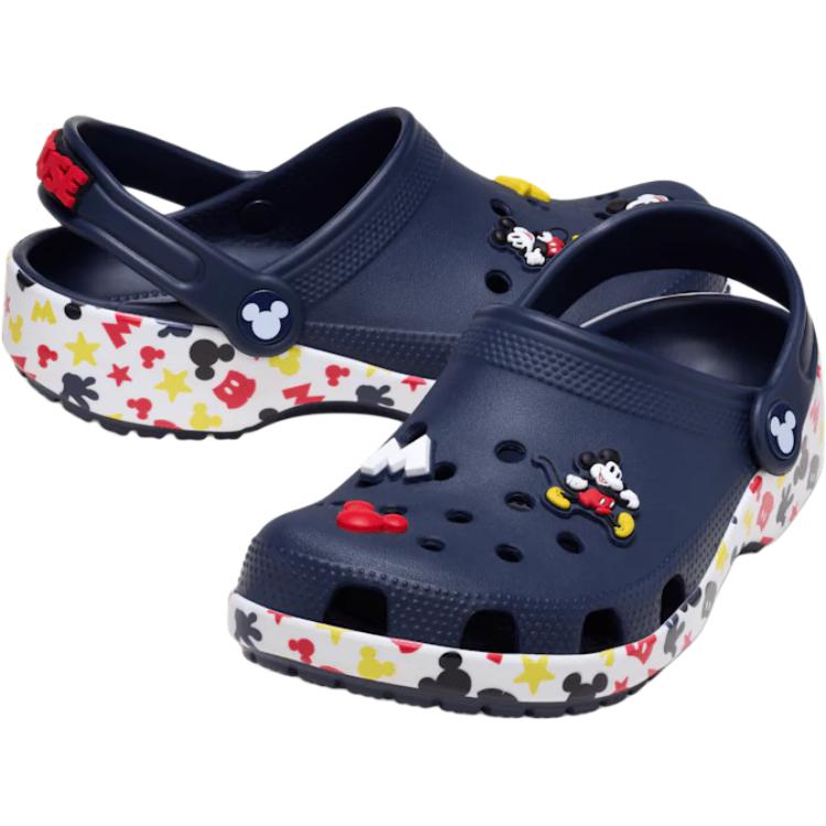 Детские кроссовки Mickey Mouse x Classic Clog, нескользящие, износостойкие, низкие, для детей Crocs, синий — фото 3