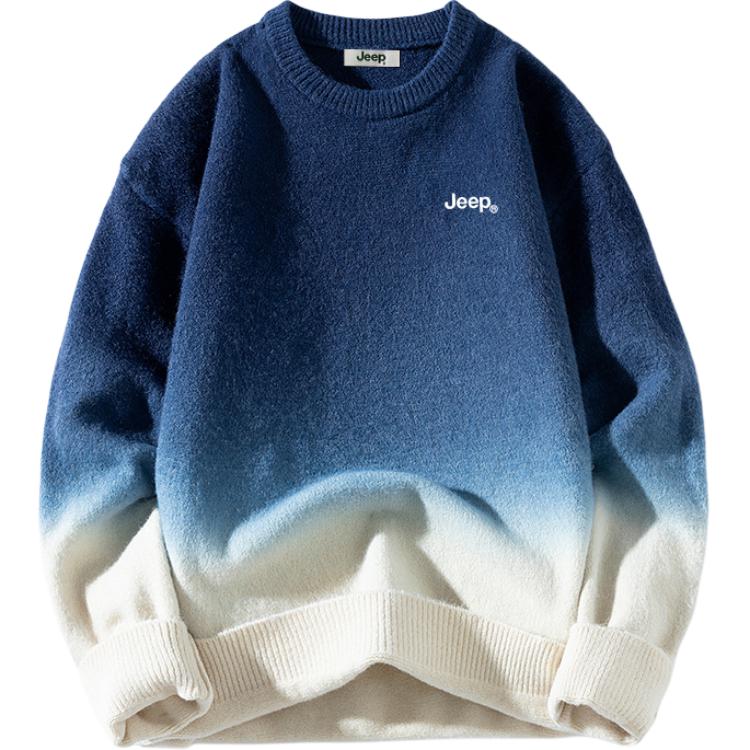 

Свитер Unisex Crew Neck Moderate Others Jeep, синий белый