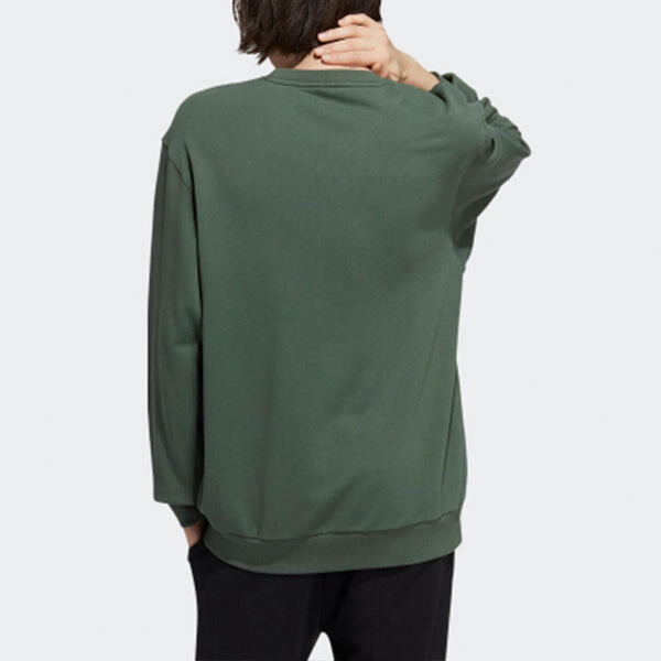 Толстовка Men's adidas neo Logo Alphabet Printing Round Neck Green, зеленый — фото 3