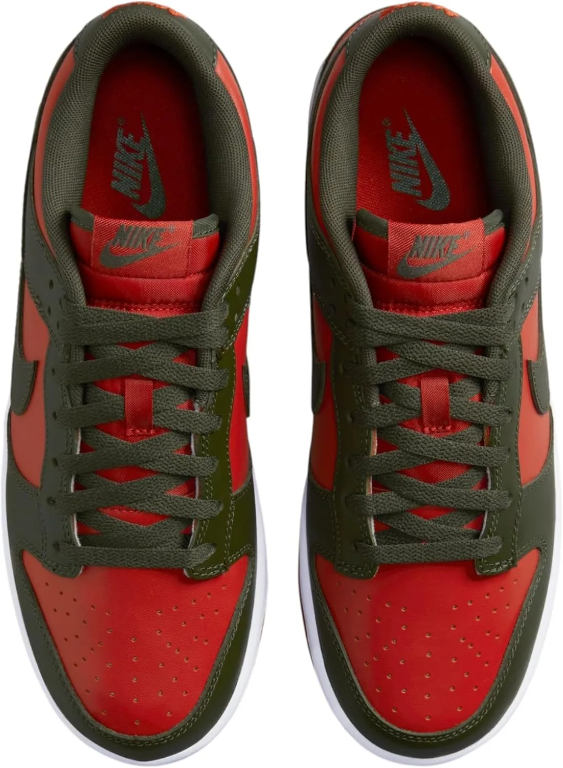 Мужские низкие ретро-кроссовки Nike Dunk, красный/хаки — фото 4