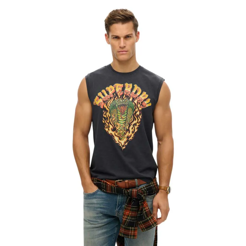 

Футболка без рукавов Superdry Biker Rock Relaxed, черный