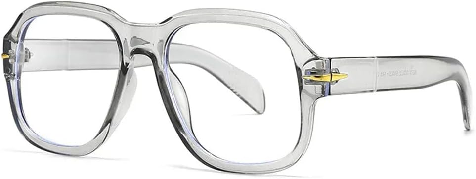 

Солнцезащитные очки LVTFCO Rivet Retro для женщин и мужчин, модные винтажные панк-очки, популярные очки с большой оправой для активного отдыха, защита от УФ-излучения UV400, Gray Clear