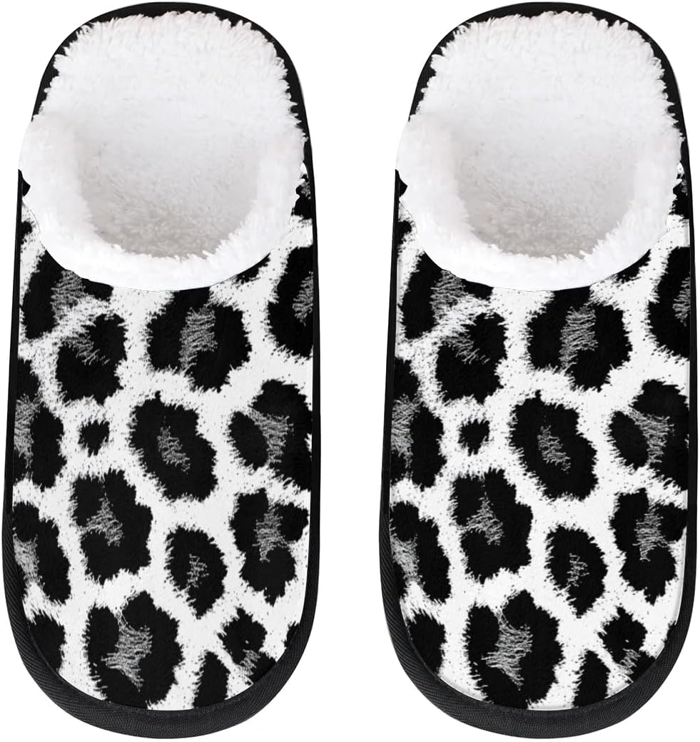 

Тапочки Gublec для женщин и мужчин, уютные с нескользящей подошвой, для дома, теплые плюшевые тапочки для дома, спальни и путешествий, Animal Leopards Print