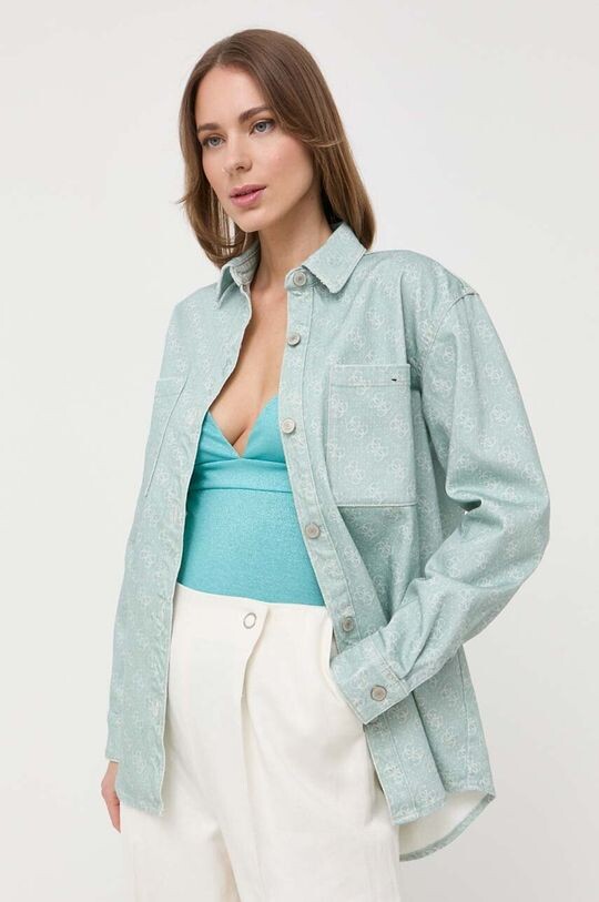 

Джинсовая рубашка Guess, зеленый