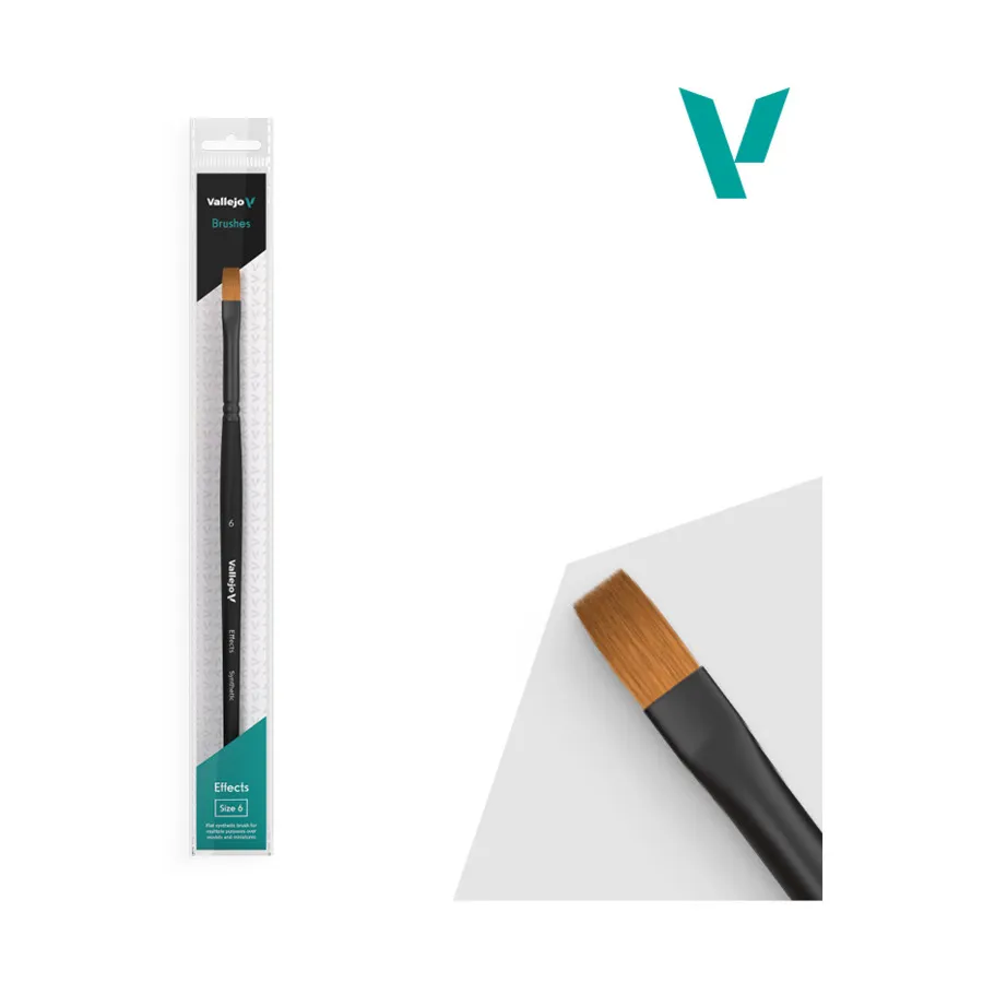 

Эффекты Плоский Прямоугольный Синтетический #6, Paint Brushes - Round Handle (Vallejo)