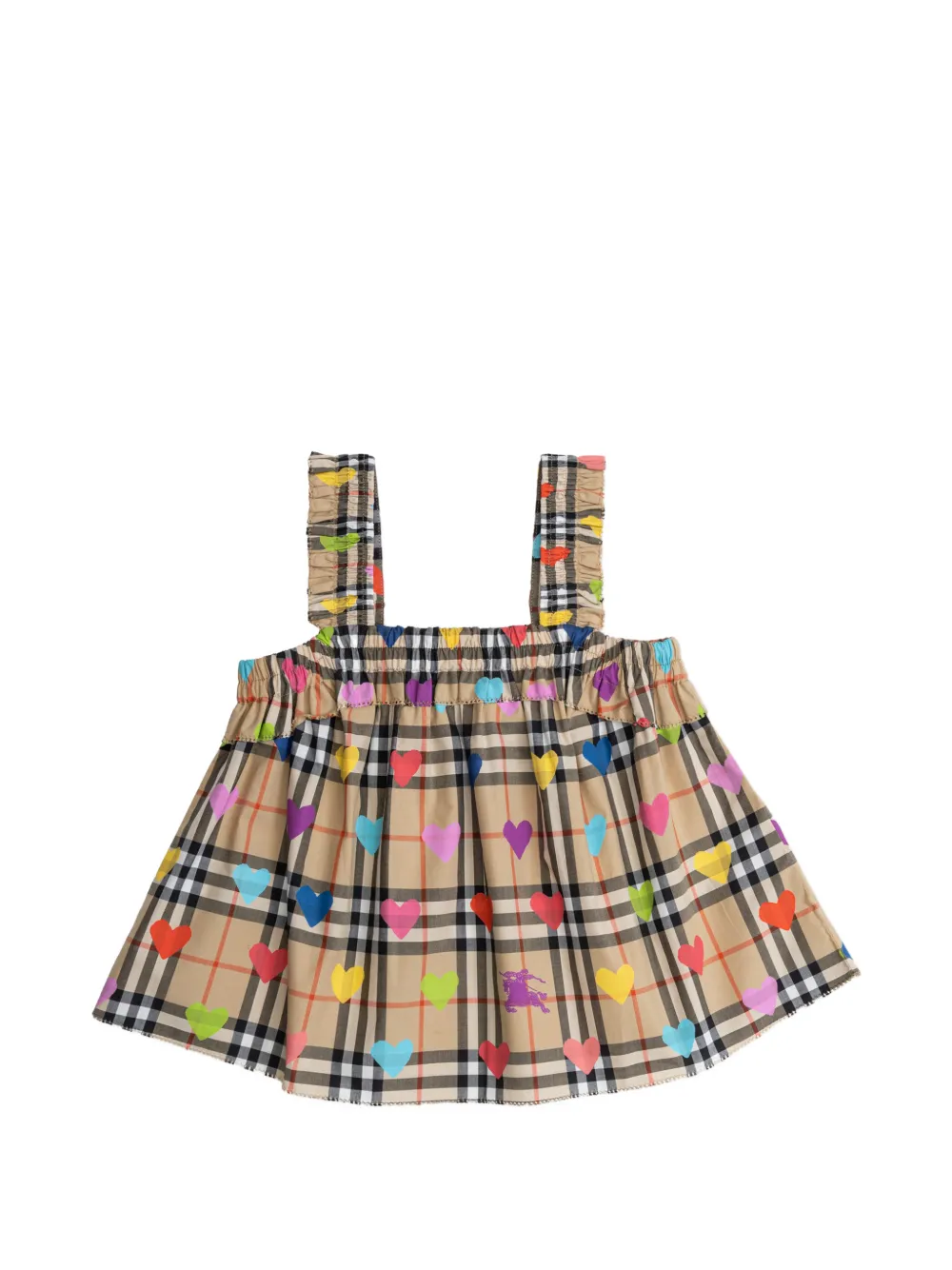 

Топ "Check heart" Burberry Kids, бежевый