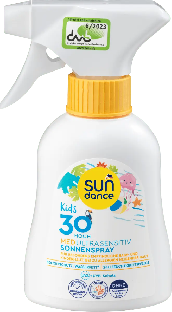 

Спрей солнцезащитный детский MED Ultra Sensitive SPF 30 0,2 л. SUNDANCE