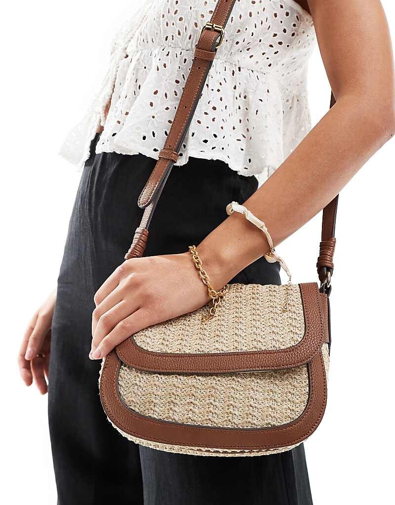 

Сумка на плечо Accessorize – из микса соломки светло-коричневого цвета