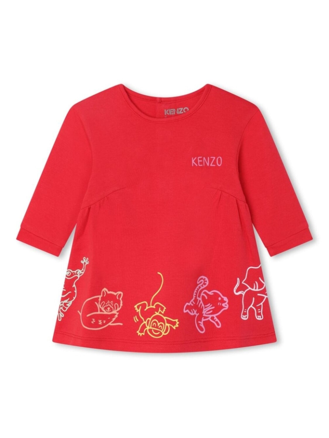 

Kenzo Kids платье с графичным принтом и круглым вырезом, красный
