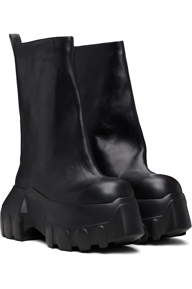 Расширенные виски, огромные тракторные ботинки Rick Owens, черный — фото 4
