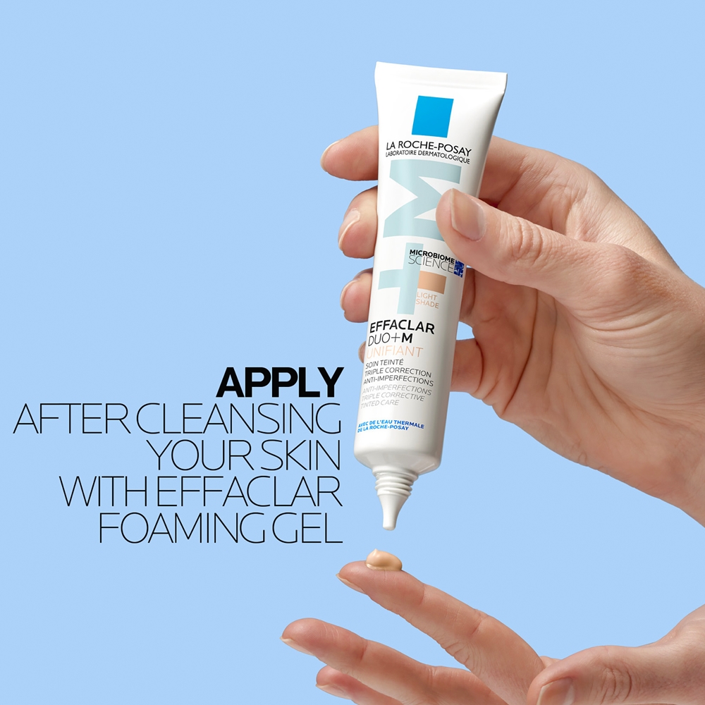 Effaclar duo+m Unifiant крем ультраинтенсивного увлажнения с легкой текстурой и оттенком La Roche-Posay, atspalvis light 40 мл — фото 4