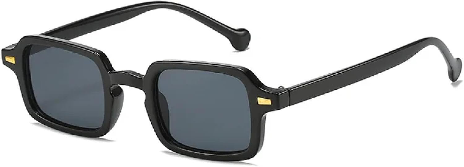 

Классические солнцезащитные очки для женщин и мужчин, маленькие, в стиле панк, прямоугольные, с градиентными линзами, защита от УФ-излучения UV400 TVTBBVV, C1black-black