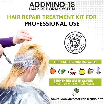 Addmino-18 Professional Hair Repair Treatment Kit - Шампунь, Маска, Несмываемый Addmino 18 — фото 2