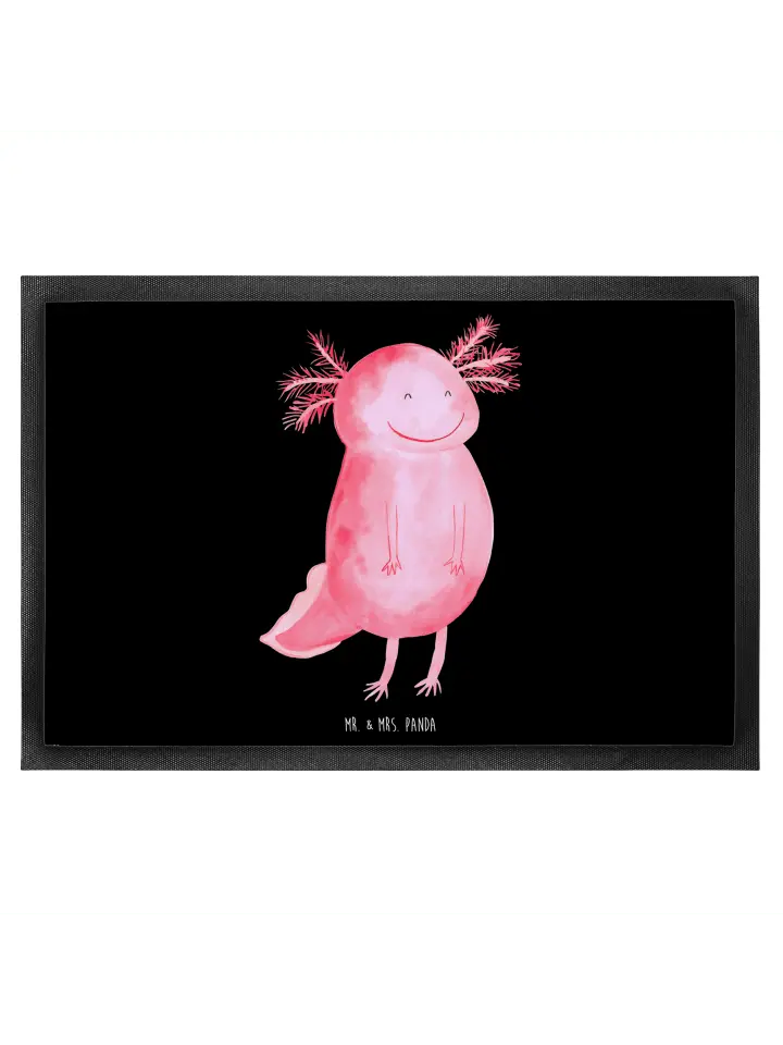 

Коврик Mr & Mrs Panda Axolotl Glücklich ohne Spruch, черный