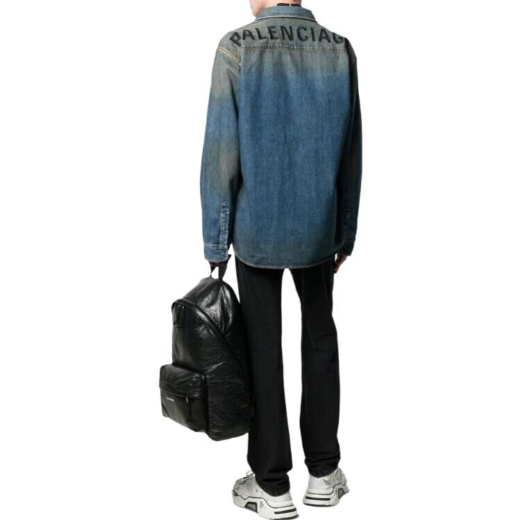 

Рубашка мужская синяя Balenciaga, синий