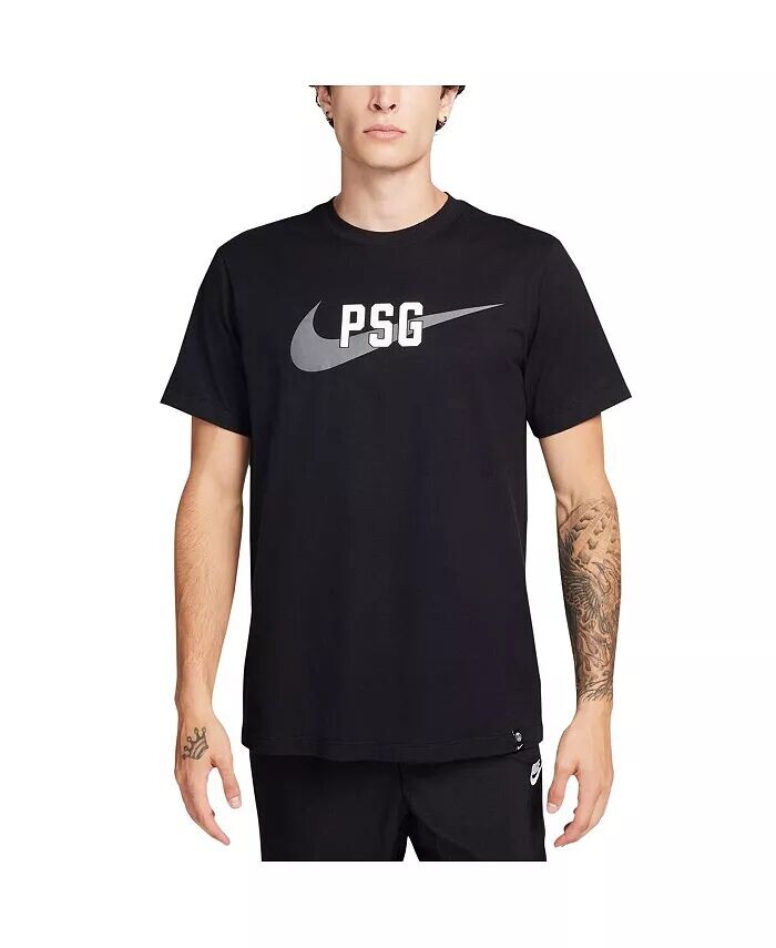 

Мужская черная футболка с галочкой Paris Saint-Germain Nike
