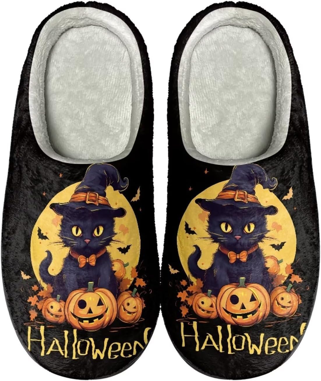 

Тапочки Xpyiqun Halloween для дома, и домашние, зимние пушистые тапочки для спальни для мужчин и женщин, Halloween 7