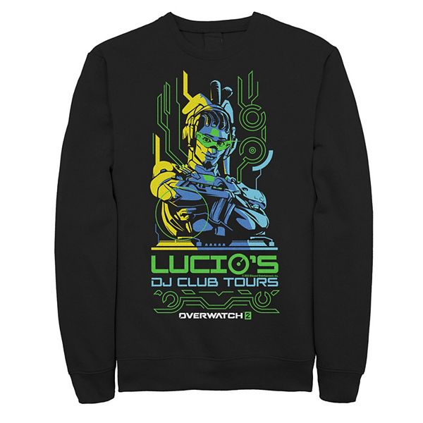 

Толстовка fleece Men's Overwatch 2 Lucio DJ Club Tours Licensed Character
