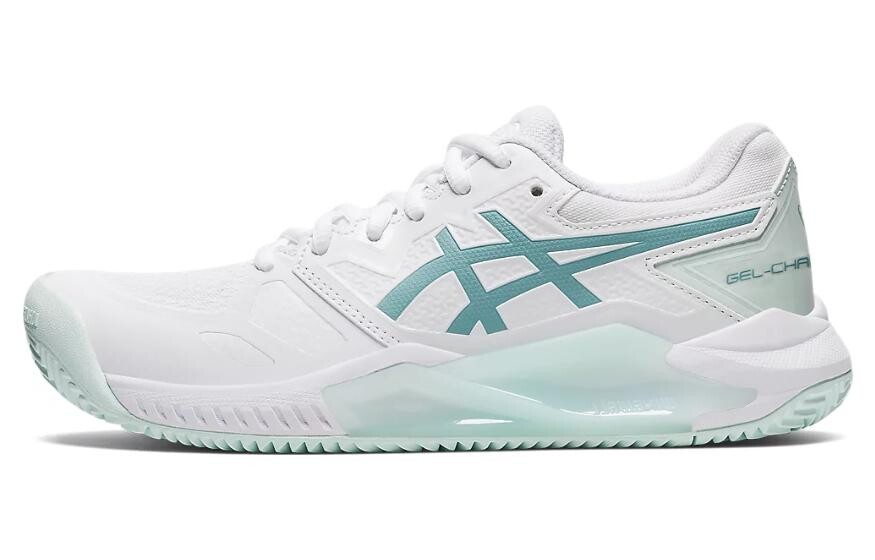 

Теннисные кроссовки Gel-Challenger 13 женские с низким верхом, белые/дымчато-синие Asics