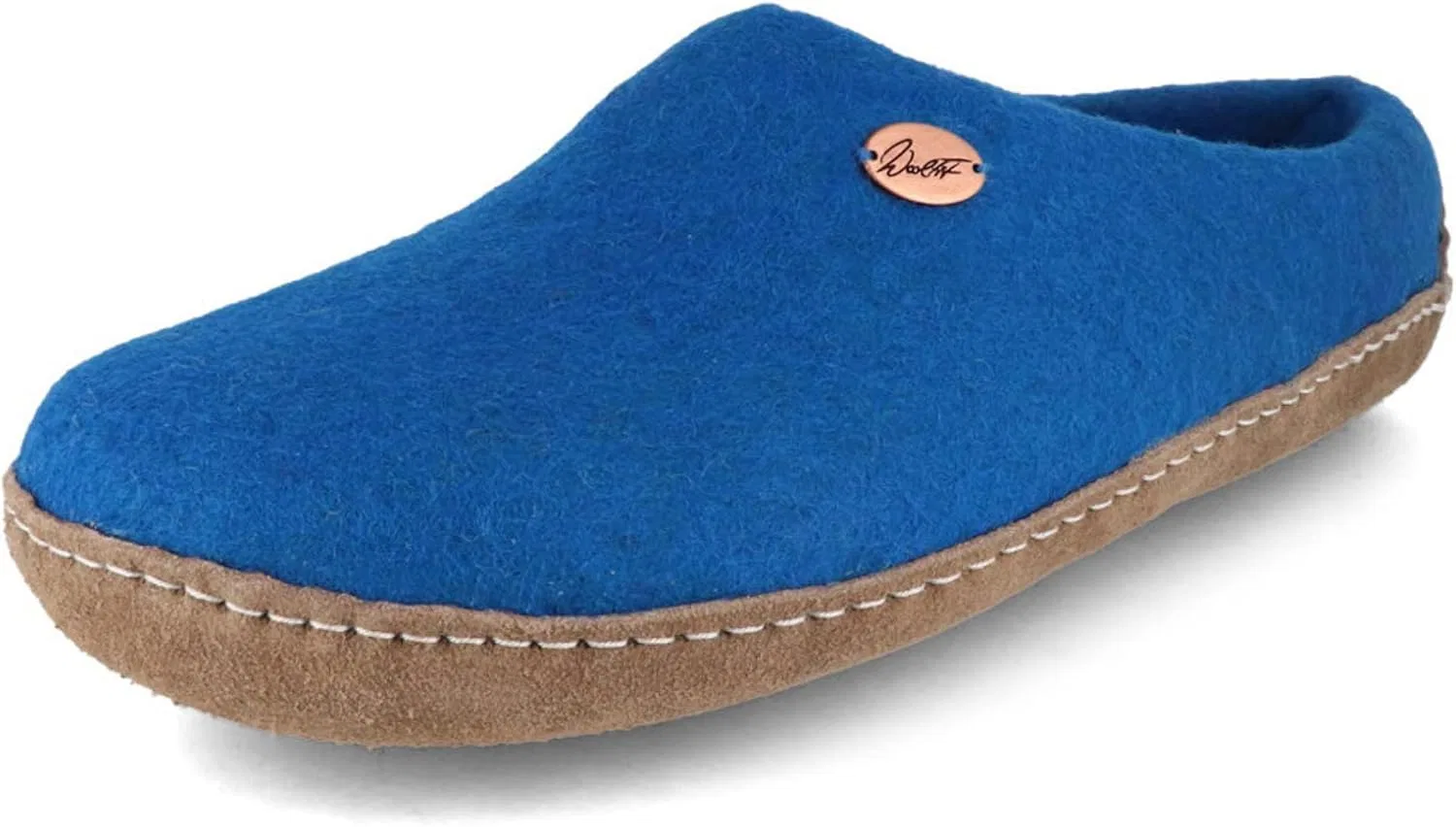Войлочные тапочки Footprint Barefoot унисекс с кожаной подошвой, изготовлены из 100% шерсти, экологично WoolFit, Blue