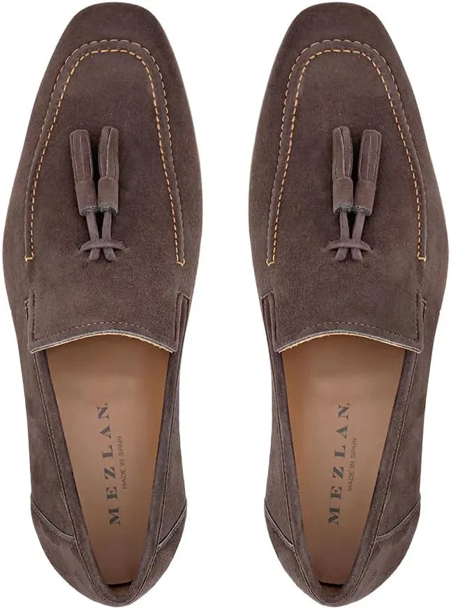 Лоферы из замши Mezlan Tassel Loafer, Mocha — фото 4
